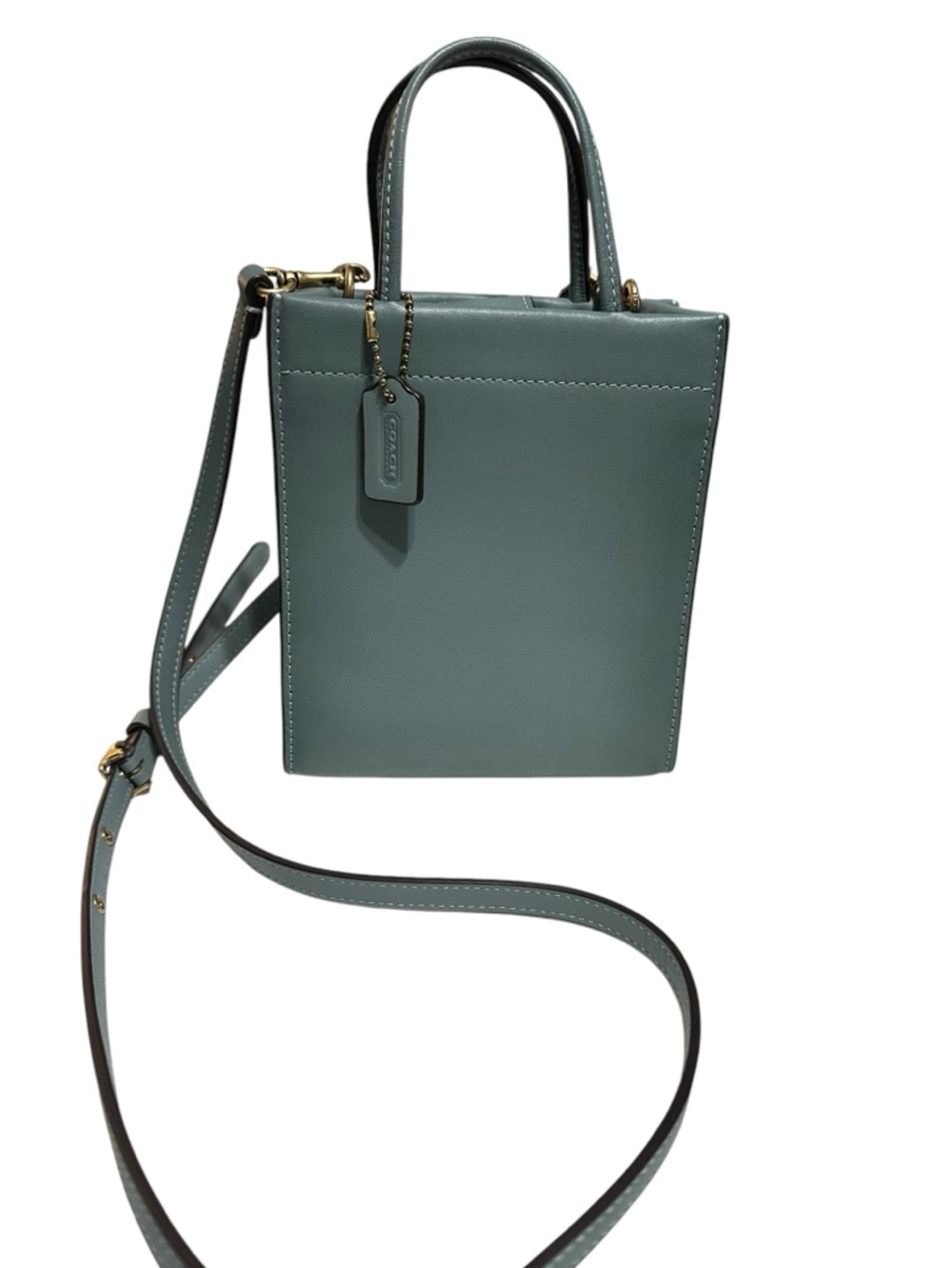 COACH Mini Cashin Tote in Sage Glovetanned Leather - Picture 2 of 11